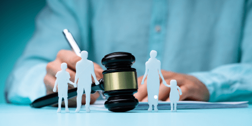 Gavel with family figures representing special needs planning